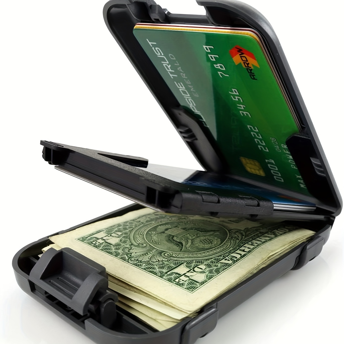 Card Top Loader - metal wallet wallet, RFID block minimalist