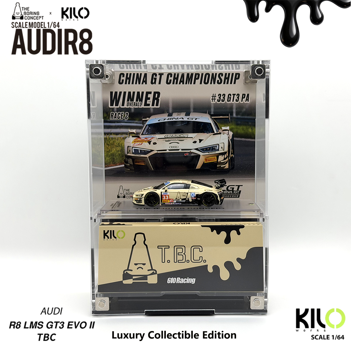 Kilo Works × TBC 1:64 Audi R8  – Die Cast Car 1 64 recenzja i cena