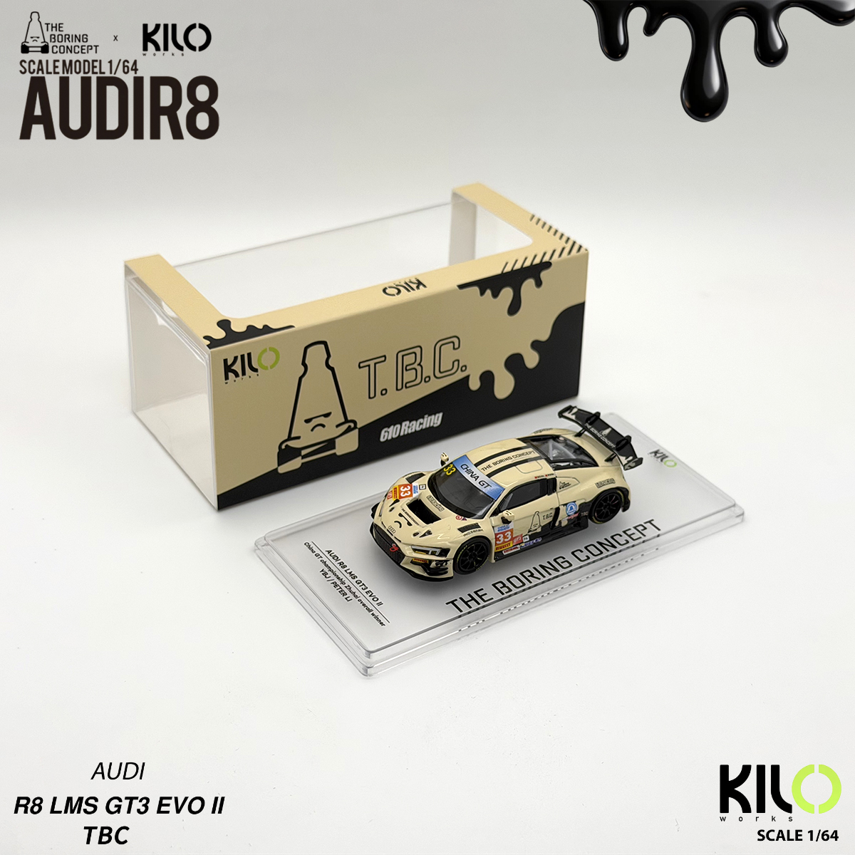 Kilo Works × TBC 1:64 Audi R8  – Die Cast Car 1 64 recenzja i cena