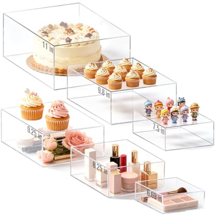 6Pcs Clear Acrylic Risers Disp – Display Risers Set recenzja i cena
