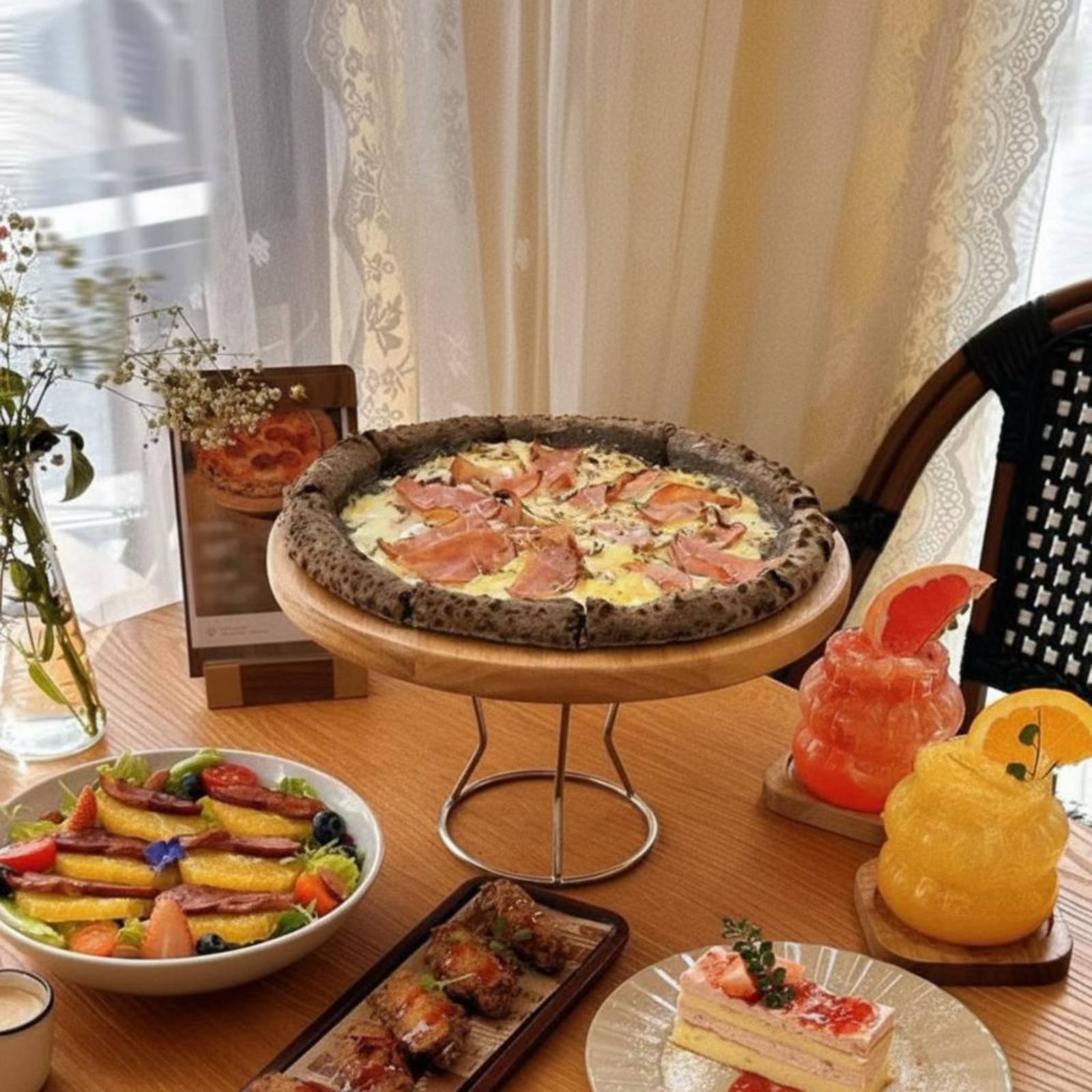 Pizza Stand Retro Design Round – Display Risers Set recenzja i cena