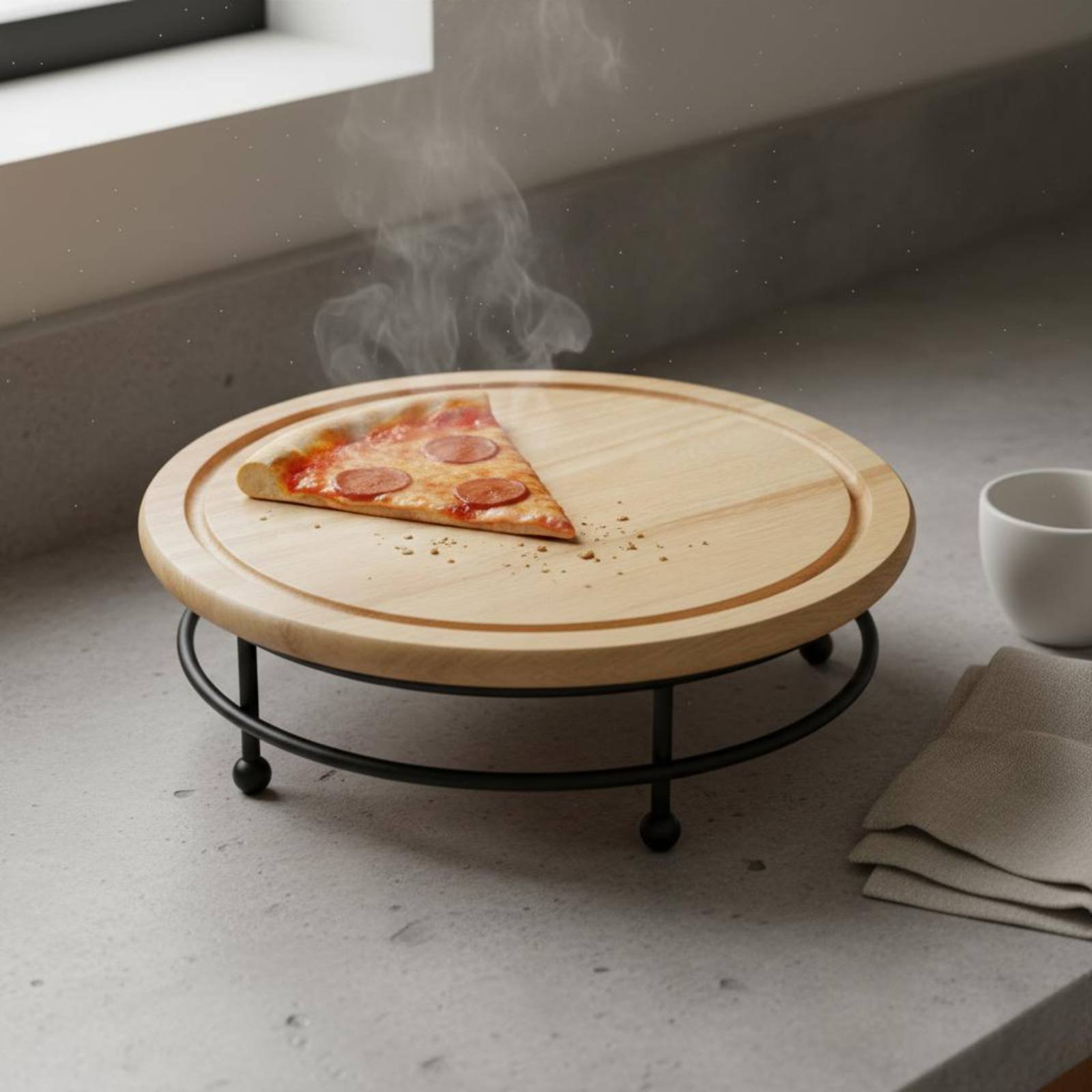 Pizza Stand Retro Design Round – Display Risers Set recenzja i cena