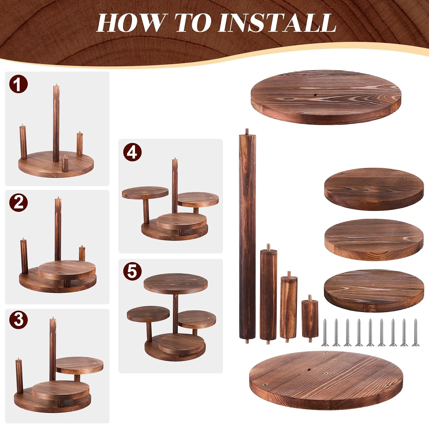 4 Tier Round Cupcake Tower Sta – Display Risers Set recenzja i cena
